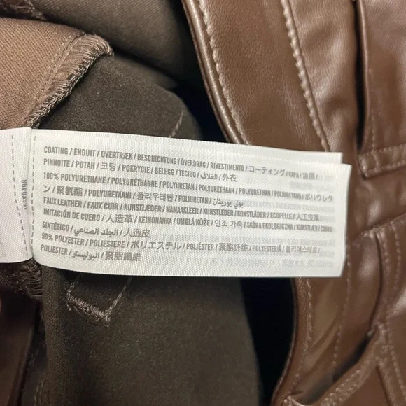 Abercrombie & Fitch The 90s Straight Ultra High Rise Curve Love Leather Pants DD - Picture 10 of 10